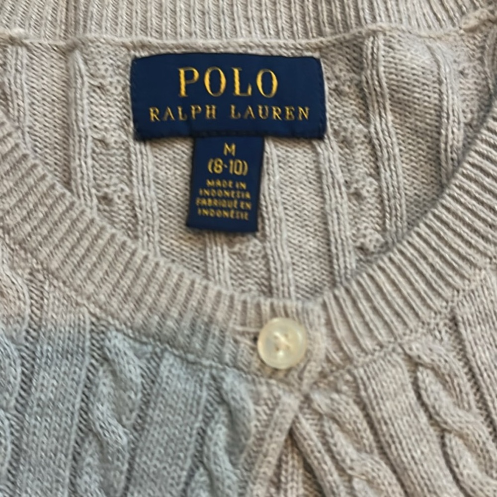Ralph Lauren Kids Cream Cable Knit Cardigan
